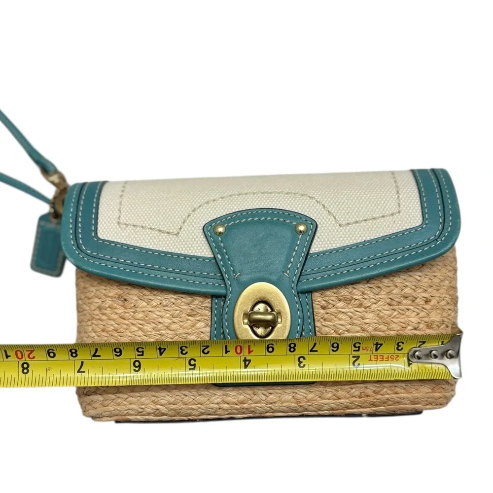 Coach vintage y2k legacy wicker canvas leather Turnlock wristlet rare